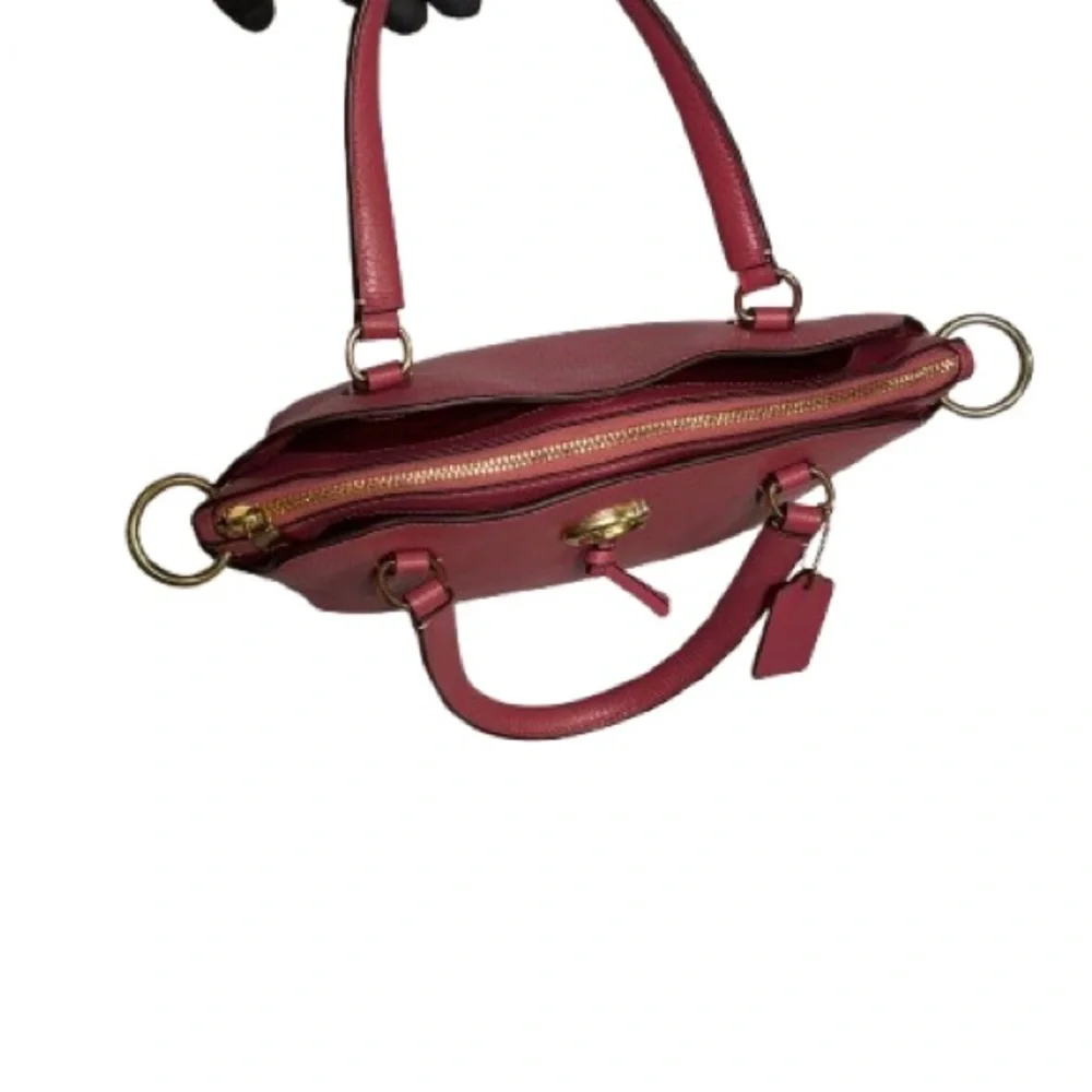 Coach Raspberry Leather Handbag - Picture 5 of 8